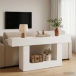 vidaXL Biely 160 x 30 x 74 cm – Obrázok 4