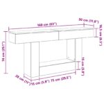 vidaXL Sonoma dub 160 x 30 x 74 cm – Obrázok 10