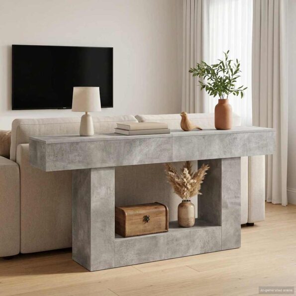 vidaXL Betónovo Sivá 160 x 30 x 74 cm – Obrázok 4