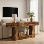 vidaXL Údený Dub 160 x 30 x 74 cm – Obrázok 4