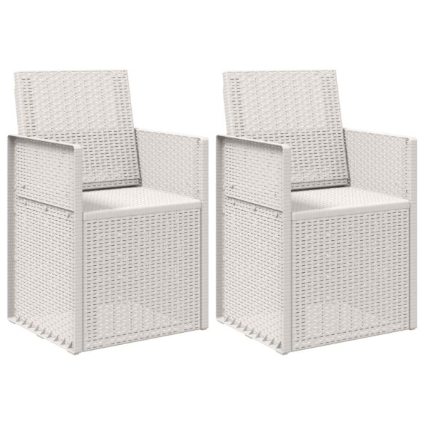 vidaXL Záhradné jedálenské stoličky 2 pcs Biela PP – Obrázok 2