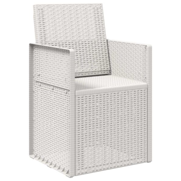 vidaXL Záhradné jedálenské stoličky 2 pcs Biela PP – Obrázok 4