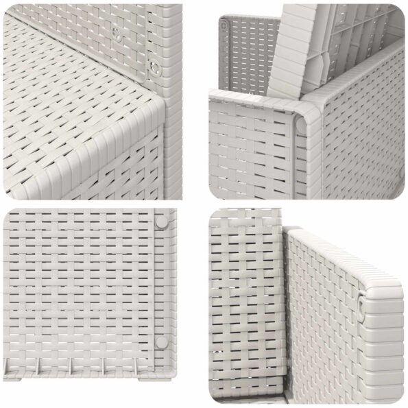 vidaXL Záhradné jedálenské stoličky 2 pcs Biela PP – Obrázok 8