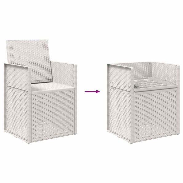 vidaXL Záhradné jedálenské stoličky 2 pcs Biela PP – Obrázok 9