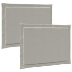 vidaXL Vankúše na sedenie 2 pcs Svetlosivá 47 x 36 x 2 cm Polyester – Obrázok 2
