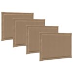 vidaXL Vankúše na sedenie 4 pcs Sivohnedá 47 x 36 x 2 cm Polyester – Obrázok 2