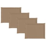 vidaXL Vankúše na sedenie 4 pcs Sivohnedá 47 x 36 x 2 cm Polyester – Obrázok 6