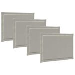 vidaXL Vankúše na sedenie 4 pcs Svetlosivá 47 x 36 x 2 cm Polyester – Obrázok 2