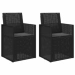 vidaXL Záhradné jedálenské stoličky 2 pcs Antracitová PP – Obrázok 2