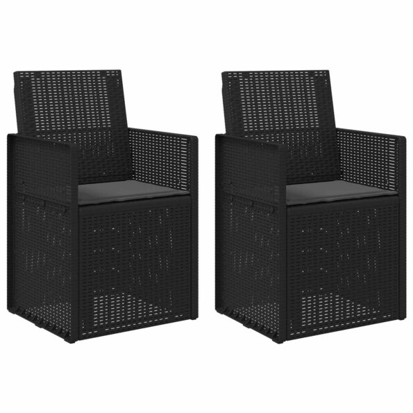 vidaXL Záhradné jedálenské stoličky 2 pcs Antracitová PP – Obrázok 2