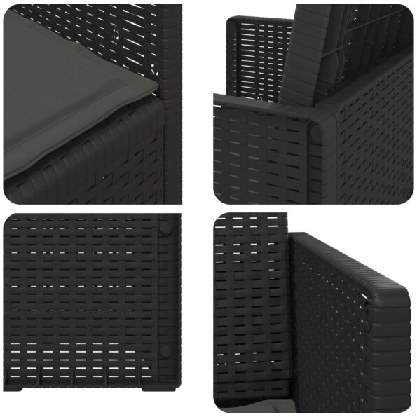 vidaXL Záhradné jedálenské stoličky 2 pcs Antracitová PP – Obrázok 8