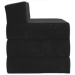 vidaXL Skladacia pohovka na spaní Čierna 200 x 70 x 15 cm Zamat – Obrázok 3