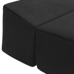 vidaXL Skladacia pohovka na spaní Čierna 200 x 70 x 15 cm Zamat – Obrázok 5