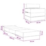 vidaXL Skladacia pohovka na spaní Tmavosivá 200 x 70 x 15 cm – Obrázok 10
