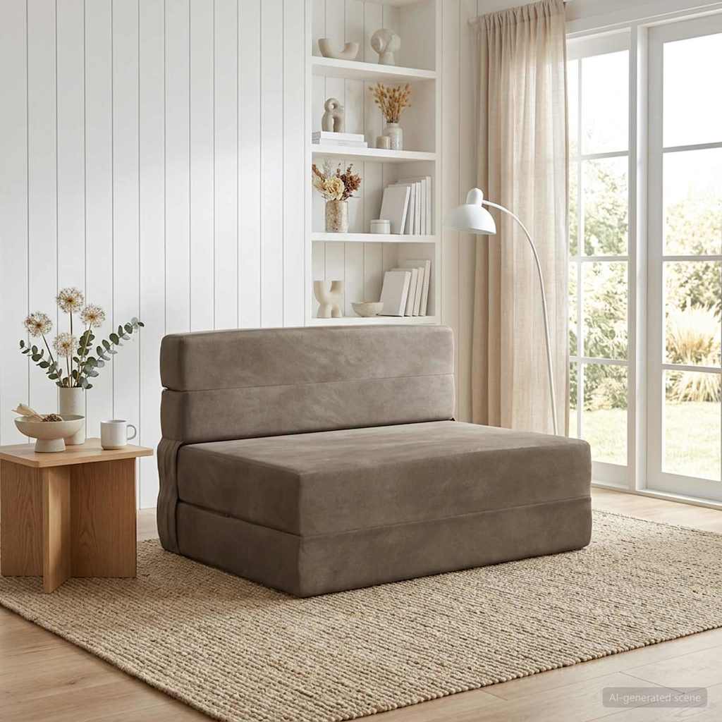 900075_1.jpg vidaXL Skladacia pohovka na spaní Svetlosivá 70 x 72 x 60 cm Látka – Obrázok 1
