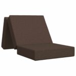 vidaXL Skladacia pohovka na spaní 90 x 63 x 45 cm Sivohnedá – Obrázok 2