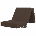 vidaXL Skladacia pohovka na spaní 90 x 63 x 45 cm Sivohnedá – Obrázok 3