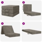 vidaXL Skladacia pohovka na spaní 75 x 67 x 45 cm Svetlosivá – Obrázok 9
