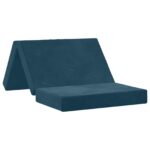 vidaXL Skladacia pohovka na spaní 80 x 67 x 45 cm Modrá – Obrázok 2