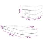vidaXL Skladacia pohovka na spaní 90 x 67 x 45 cm Svetlosivá – Obrázok 11