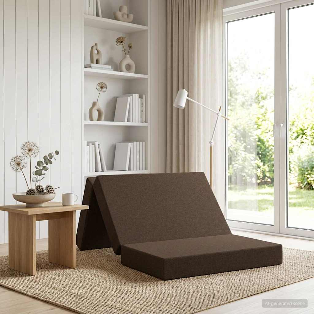 900188_1.jpg vidaXL Skladacia pohovka na spaní 90 x 67 x 45 cm Sivohnedá – Obrázok 1