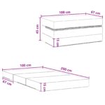 vidaXL Skladacia pohovka na spaní 100 x 67 x 45 cm Modrá – Obrázok 10