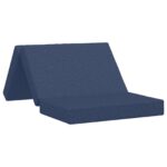 vidaXL Skladacia pohovka na spaní 100 x 67 x 45 cm Modrá – Obrázok 2