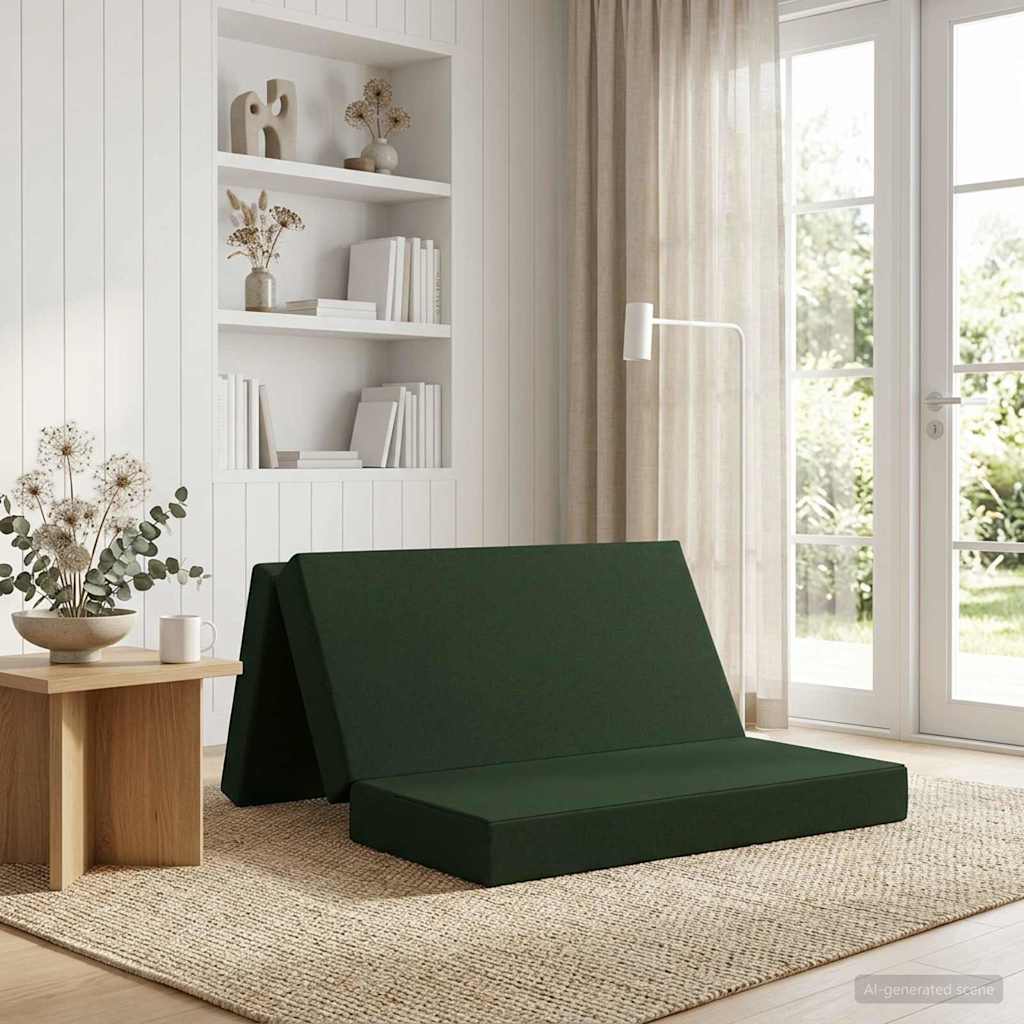 900211_1.jpg vidaXL Skladacia pohovka na spaní 120 x 67 x 45 cm Tmavozelená – Obrázok 1