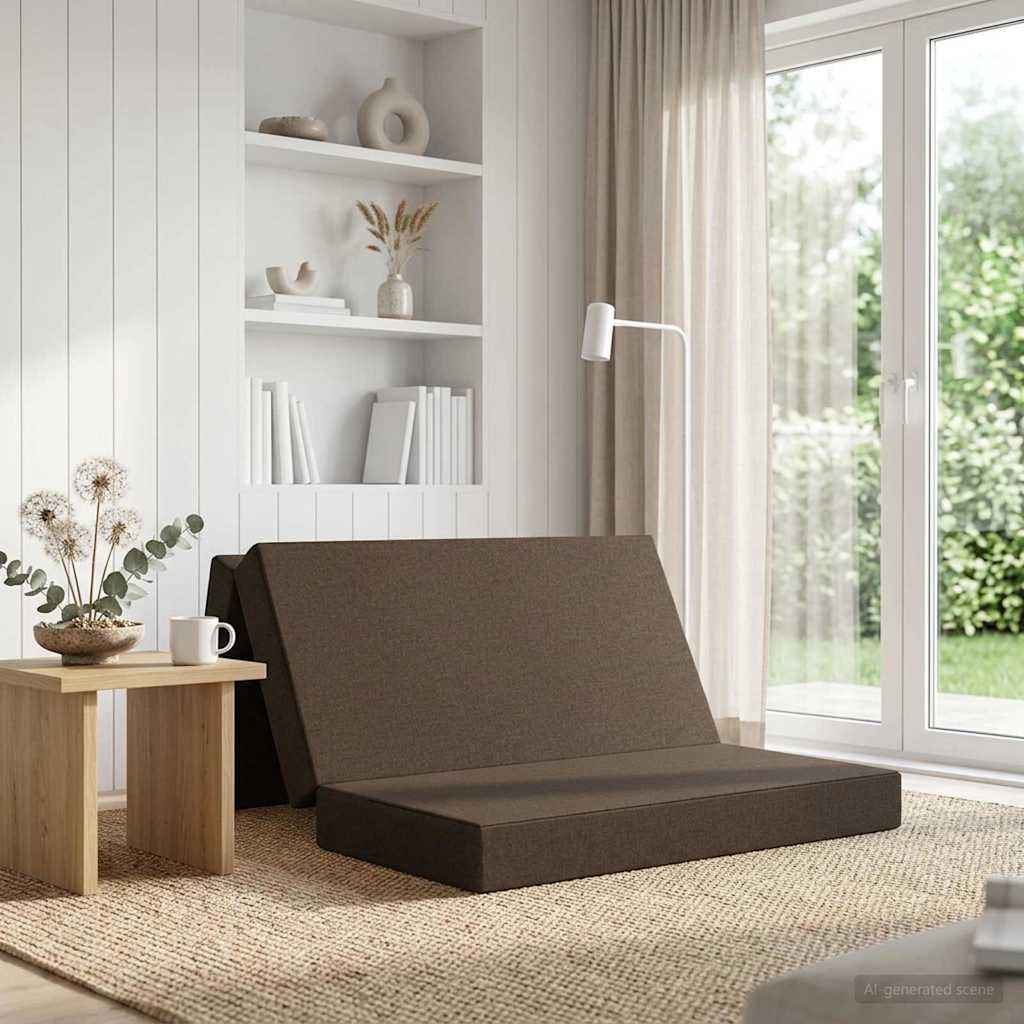 900212_1.jpg vidaXL Skladacia pohovka na spaní 120 x 67 x 45 cm Sivohnedá – Obrázok 1