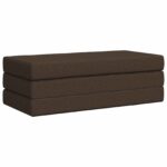 vidaXL Skladacia pohovka na spaní 120 x 67 x 45 cm Sivohnedá – Obrázok 3