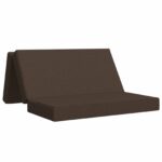 vidaXL Skladacia pohovka na spaní 140 x 67 x 45 cm Sivohnedá – Obrázok 2