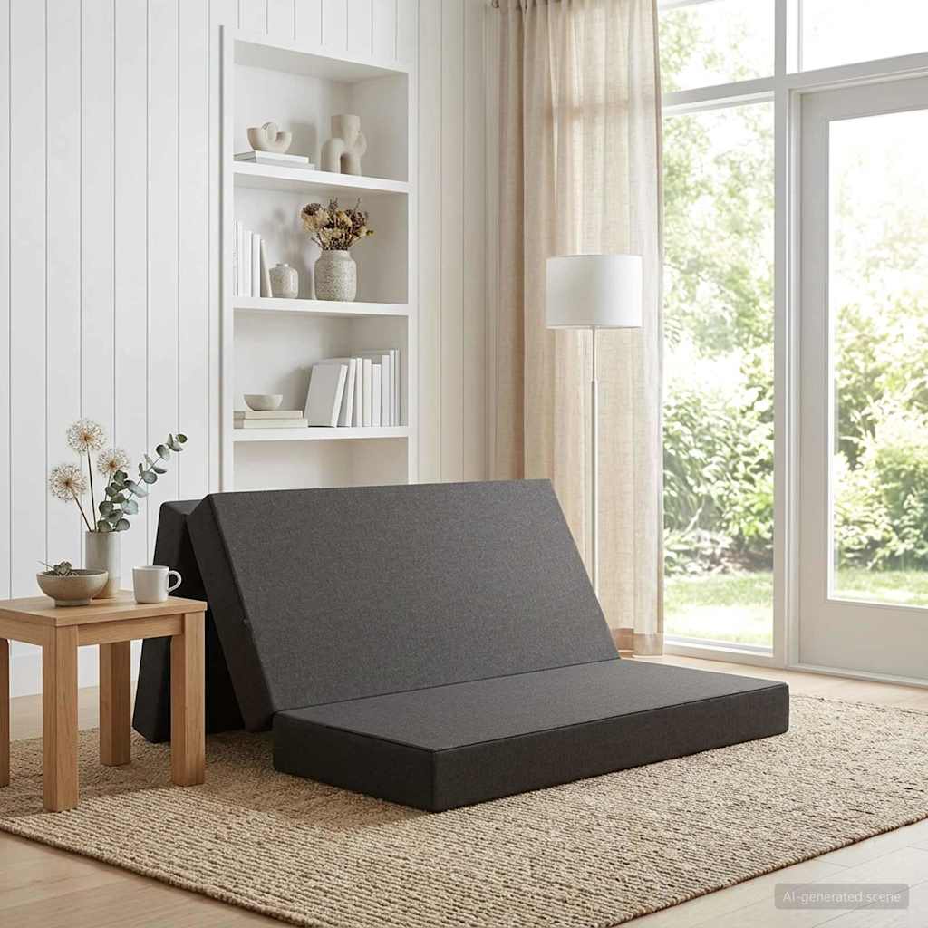 900233_1.jpg vidaXL Skladacia pohovka na spaní 160 x 67 x 45 cm Tmavosivá – Obrázok 1