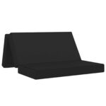 vidaXL Skladacia pohovka na spaní 160 x 67 x 45 cm Čierna – Obrázok 2