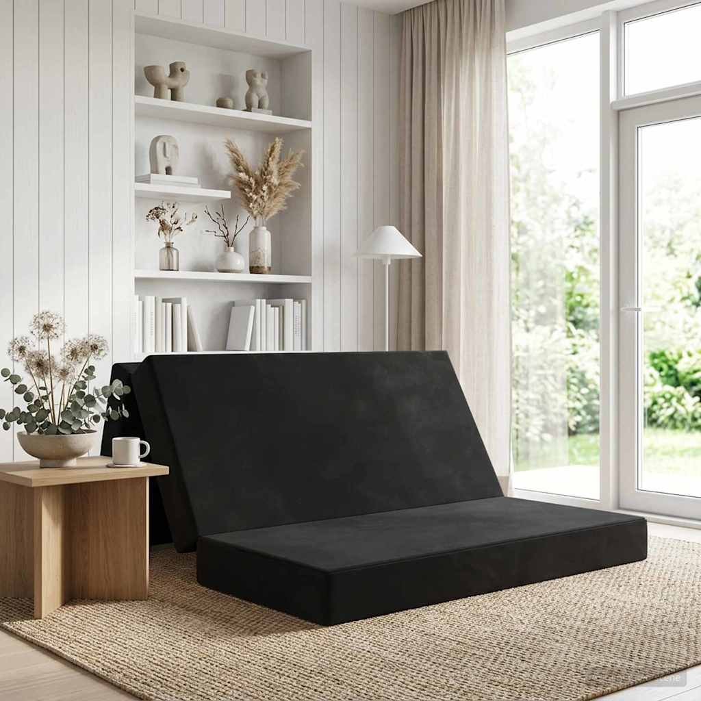 900243_1.jpg vidaXL Skladacia pohovka na spaní 160 x 67 x 45 cm Čierna – Obrázok 1