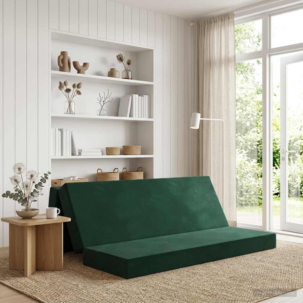 900253_1.jpg vidaXL Skladacia pohovka na spaní 180 x 67 x 45 cm Tmavozelená – Obrázok 1