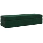 vidaXL Skladacia pohovka na spaní 180 x 67 x 45 cm Tmavozelená – Obrázok 3