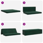 vidaXL Skladacia pohovka na spaní 180 x 67 x 45 cm Tmavozelená – Obrázok 8
