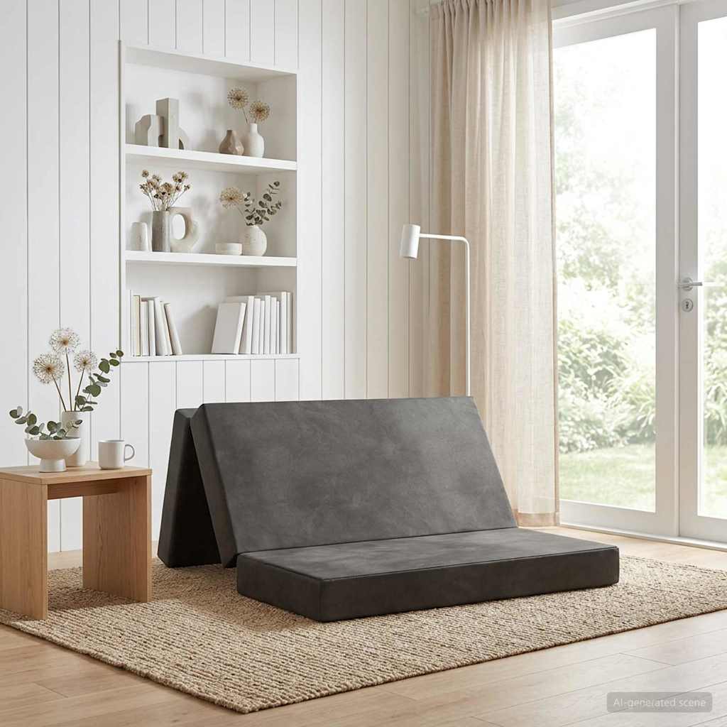 900263_1.jpg vidaXL Skladacia pohovka na spaní 200 x 67 x 45 cm Svetlosivá – Obrázok 1