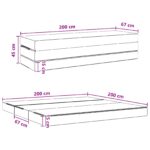 vidaXL Skladacia pohovka na spaní 200 x 67 x 45 cm Tmavosivá – Obrázok 10