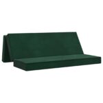 vidaXL Skladacia pohovka na spaní 200 x 67 x 45 cm Tmavozelená – Obrázok 2