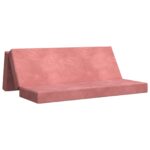 vidaXL Skladacia pohovka na spaní 200 x 67 x 45 cm Ružová – Obrázok 2