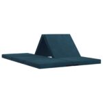 vidaXL Skladacia pohovka na spaní 140 x 67 x 45 cm Modrá – Obrázok 2