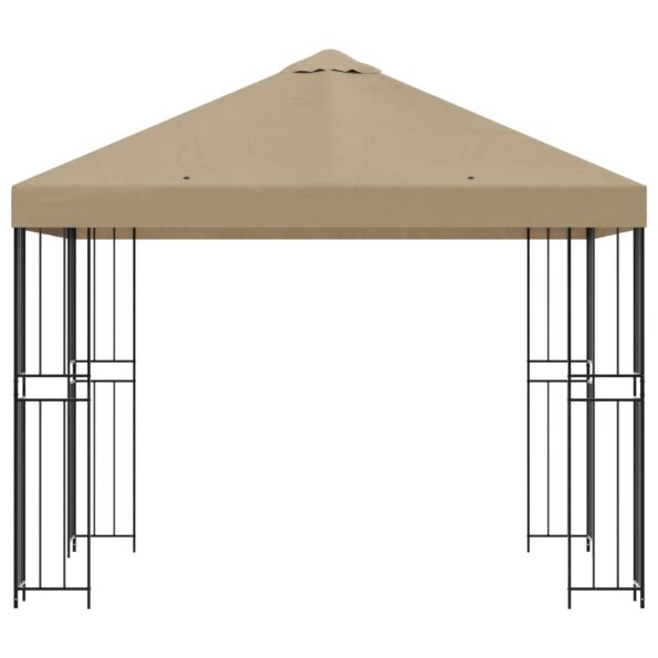vidaXL Altánok 3 x 3 m Béžová Polyester a oceľ 190 gsm – Obrázok 3