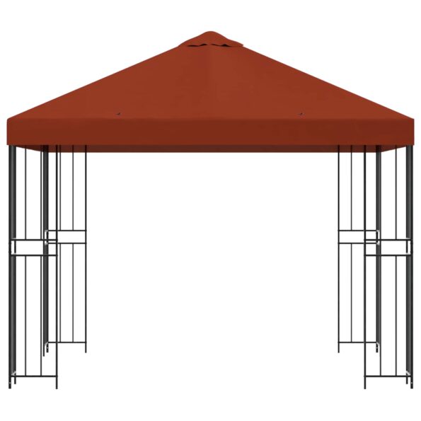 vidaXL Altánok 3 x 3 m Tehlová Polyester a oceľ 190 gsm – Obrázok 3