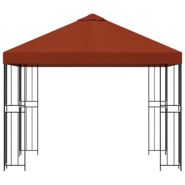 vidaXL Altánok 3 x 3 m Tehlová Polyester a oceľ 190 gsm – Obrázok 4