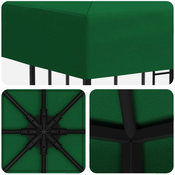 vidaXL Altánok 3 x 3 m Zelená Polyester a oceľ 190 gsm – Obrázok 5