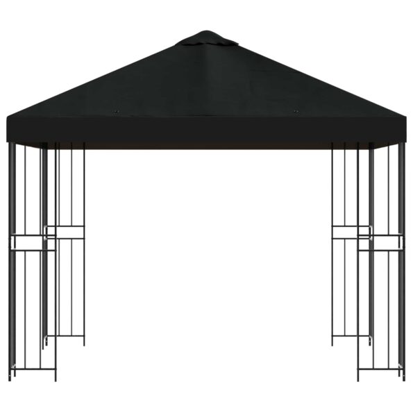 vidaXL Altánok 3 x 3 m Čierna Polyester a oceľ 190 gsm – Obrázok 3