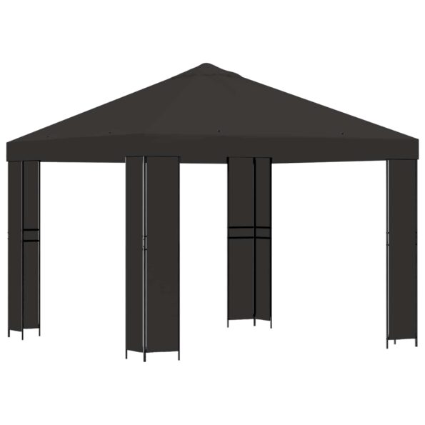 vidaXL Altánok 3 x 3 m Antracitová Polyester a oceľ 190 gsm – Obrázok 2