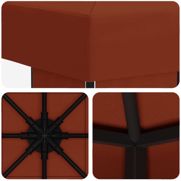 vidaXL Altánok 3 x 3 m Tehlová Polyester a oceľ 190 gsm – Obrázok 5