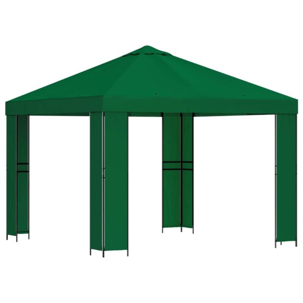vidaXL Altánok 3 x 3 m Zelená Polyester a oceľ 190 gsm – Obrázok 2